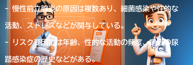 慢性前立腺炎の原因とリスク要因の要点まとめ