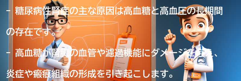 糖尿病性腎症の主な原因は何ですか？の要点まとめ