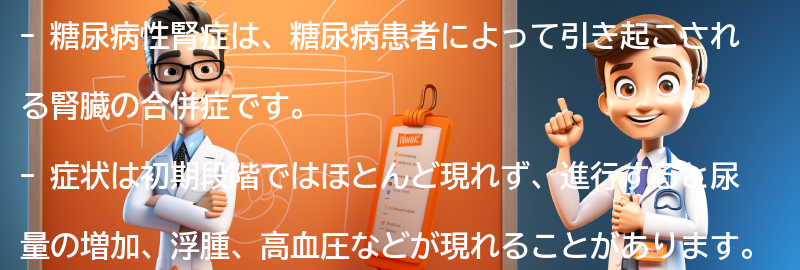 糖尿病性腎症の症状とは？の要点まとめ