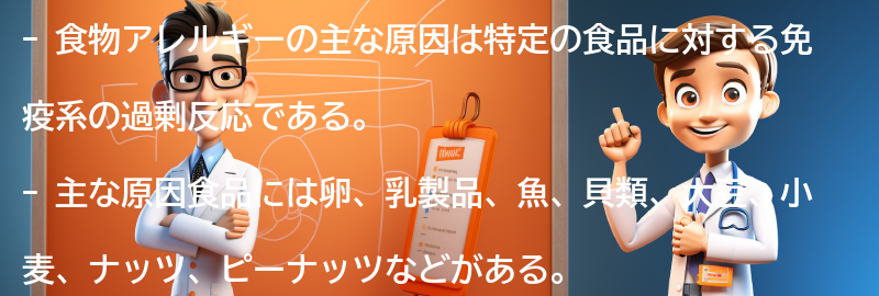 食物アレルギーの主な原因とは？の要点まとめ