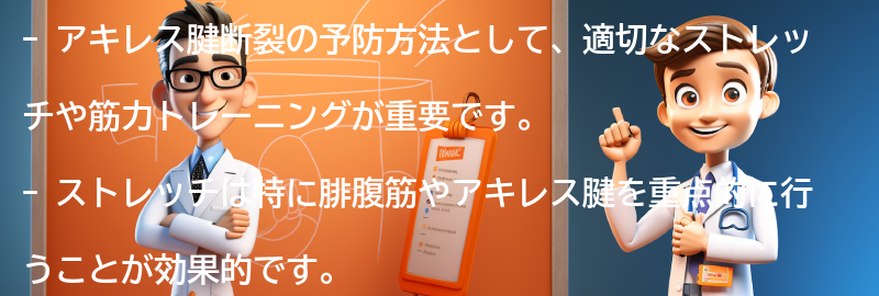 アキレス腱断裂の予防方法と注意点の要点まとめ