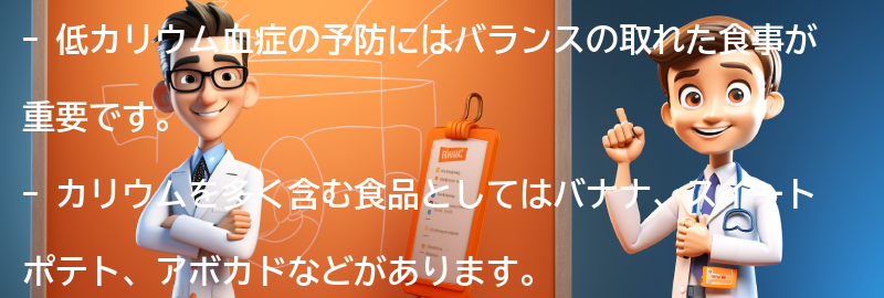 低カリウム血症を予防するための方法の要点まとめ