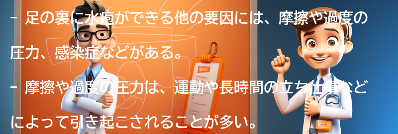 足の裏に水疱ができる他の要因の要点まとめ