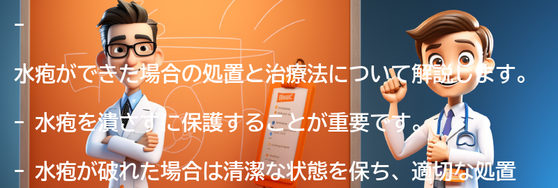 水疱ができた場合の処置と治療法の要点まとめ