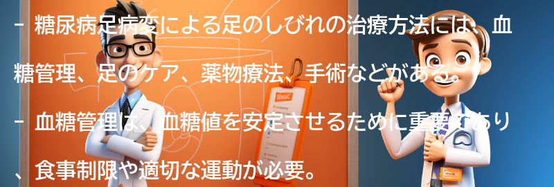 糖尿病足病変による足のしびれの治療方法の要点まとめ