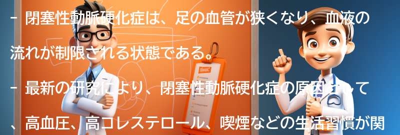 閉塞性動脈硬化症に関する最新の研究と治療の進歩の要点まとめ