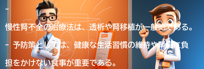 慢性腎不全に対する治療法と予防策の要点まとめ