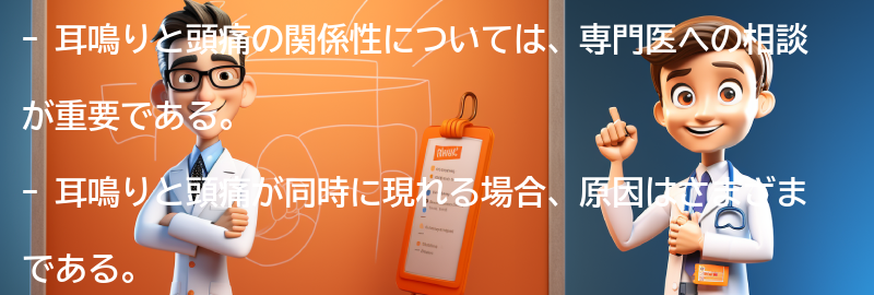 耳鳴りと頭痛の専門医への相談のタイミングの要点まとめ