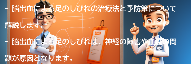 脳出血による足のしびれの治療法と予防策の要点まとめ