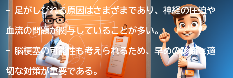 足がしびれる原因とは？の要点まとめ