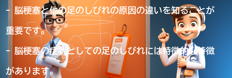 他の足のしびれの原因との違いを知るの要点まとめ