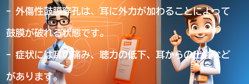 外傷性鼓膜穿孔の症状と診断方法の要点まとめ