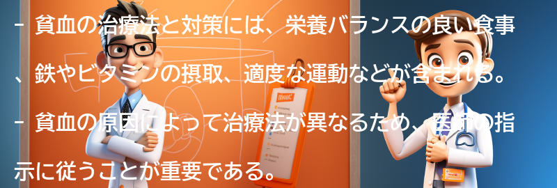 貧血の治療法と対策の要点まとめ