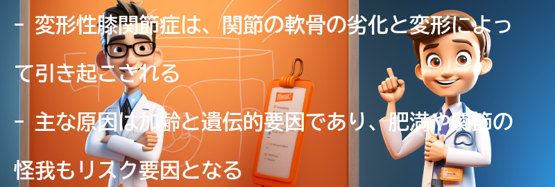 変形性膝関節症の主な原因とリスク要因の要点まとめ