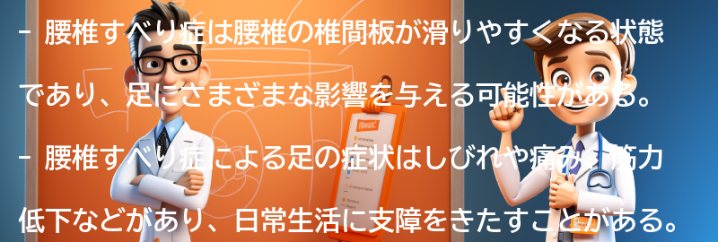 腰椎すべり症が足に与える影響の要点まとめ