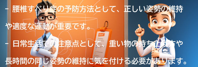 腰椎すべり症の予防と日常生活での注意点の要点まとめ