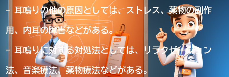 耳鳴りの他の原因と対処法の要点まとめ