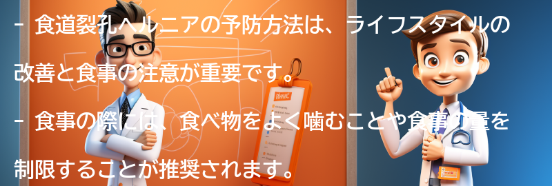 食道裂孔ヘルニアの予防方法の要点まとめ