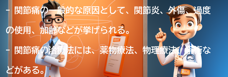 関節痛に関するよくある質問と回答の要点まとめ