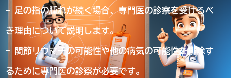 足の指の腫れが続く場合には専門医の診察を受けるべき理由の要点まとめ