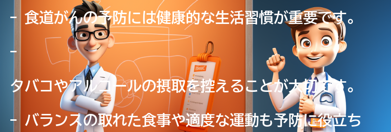 食道がんを予防するための健康的な生活習慣のアドバイスの要点まとめ