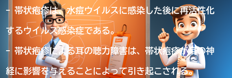 帯状疱疹による耳の聴力障害の症状の要点まとめ