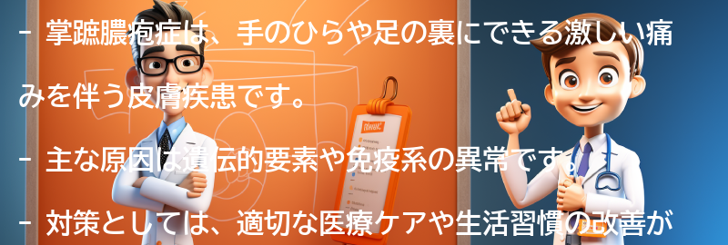 掌蹠膿疱症とは何ですか？の要点まとめ