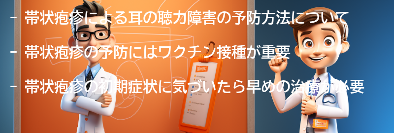 帯状疱疹による耳の聴力障害の予防方法の要点まとめ