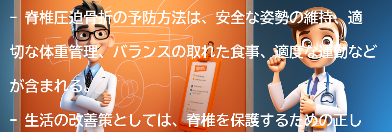 脊椎圧迫骨折の予防方法と生活の改善策の要点まとめ