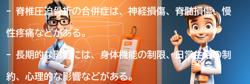 脊椎圧迫骨折の合併症と長期的な影響の要点まとめ