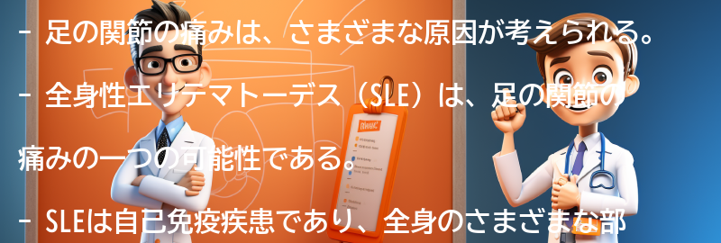 足の関節の痛みの他の可能性の検討の要点まとめ