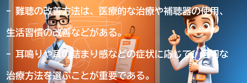 難聴の改善方法の要点まとめ