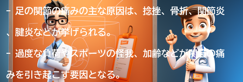 足の関節の痛みの原因とは？の要点まとめ