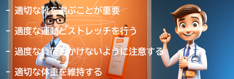 足の関節の痛みを予防するための方法の要点まとめ