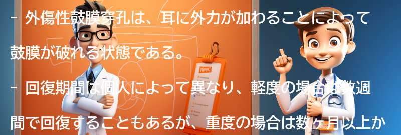 外傷性鼓膜穿孔の回復期間と予後の要点まとめ