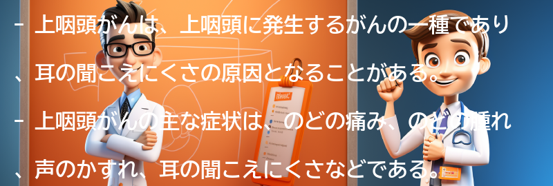 上咽頭がんの症状と耳の聞こえにくさの要点まとめ