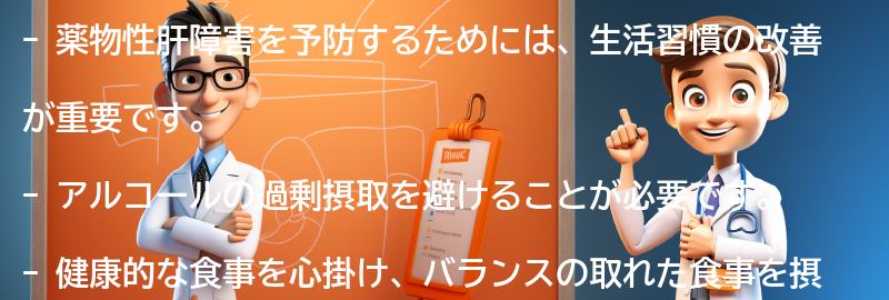 薬物性肝障害を予防するための生活習慣の改善方法の要点まとめ