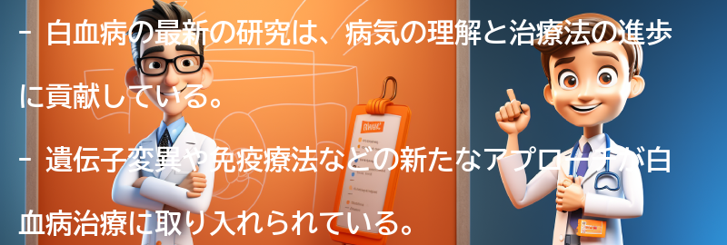 白血病に関する最新の研究と治療法の進歩の要点まとめ