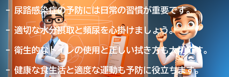 尿路感染症の予防に役立つ日常の習慣の要点まとめ