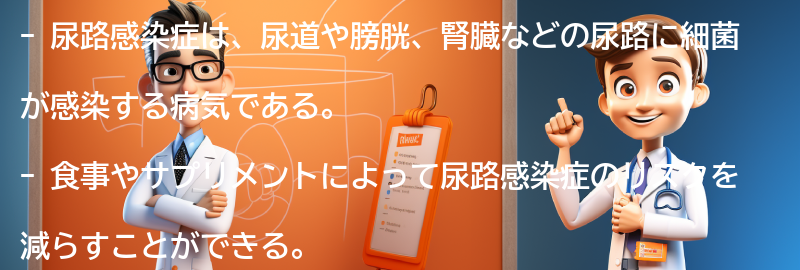 尿路感染症のリスクを減らすための食事とサプリメントの要点まとめ