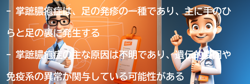 掌蹠膿疱症の主な原因は何ですか？の要点まとめ