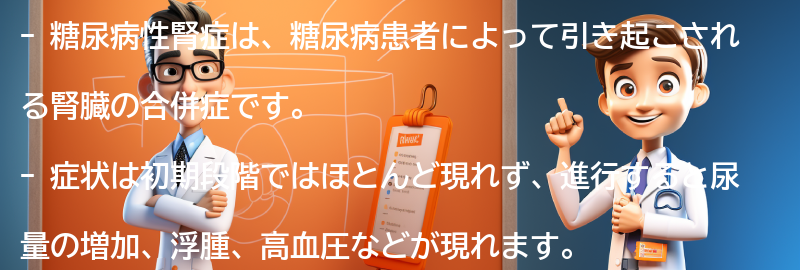 糖尿病性腎症の症状とは？の要点まとめ