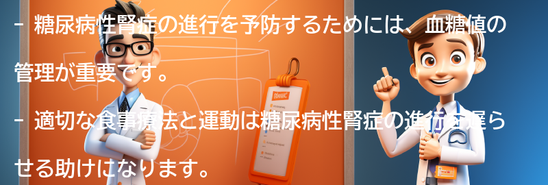 糖尿病性腎症の進行を予防する方法はありますか？の要点まとめ