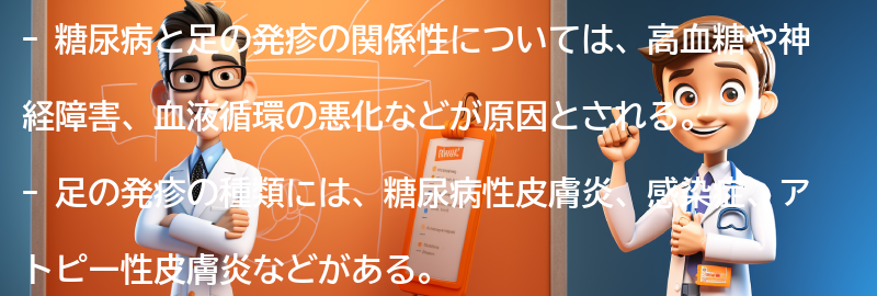 糖尿病と足の発疹の関係性についての要点まとめ