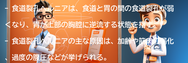 食道裂孔ヘルニアの主な原因とは？の要点まとめ