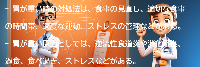 胃が重い時の対処法とは？の要点まとめ