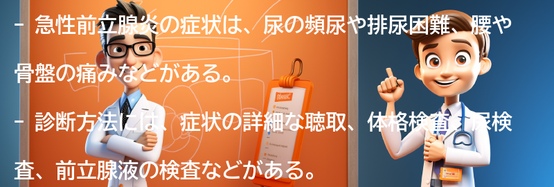 急性前立腺炎の症状と診断方法の要点まとめ