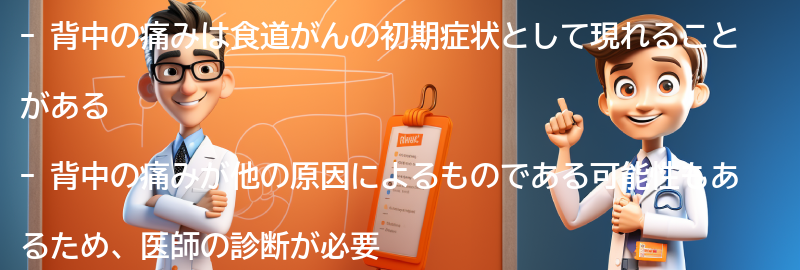 背中の痛みが食道がんの初期症状として現れる場合の要点まとめ