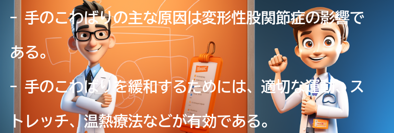 手のこわばりを緩和するための対策とは？の要点まとめ