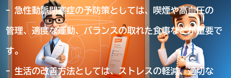 急性動脈閉塞症の予防策と生活の改善方法の要点まとめ